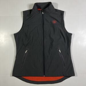 Ariat Vest Womens XL Gray New Team Softshell Fleece Lined Full Zip